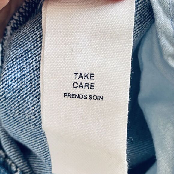 Anthropologie Avec Les Filles Jumpsuit Size 28 Blue Denim Button Up Belted - Picture 11 of 12